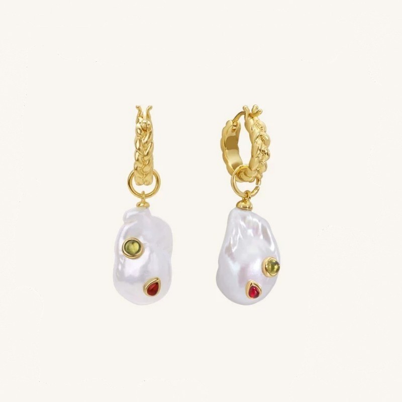 Innocent Era Oil Painting Baroque Earrings Detachable French Light Luxury Exquisite Women250108
