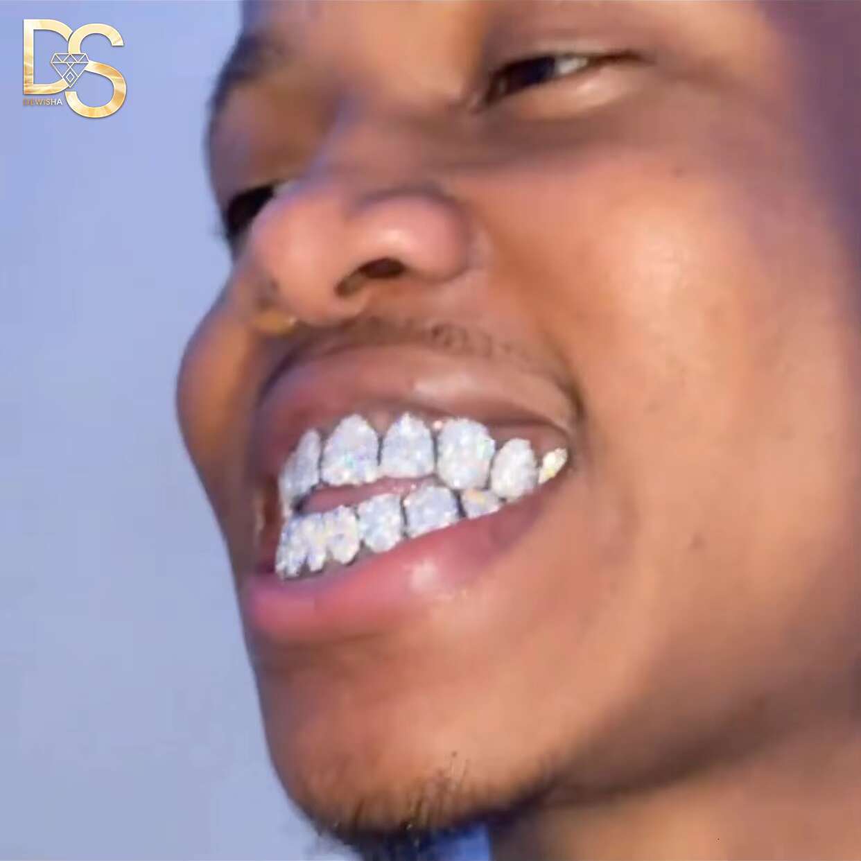Custom Iced Out Hip Hop Grillz 10k 14k 18k Gold Plated Iced Out VVS Moissanite Diamond Grillz for Teeth