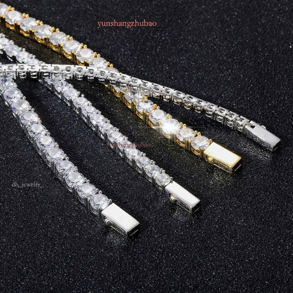 5mm Width Iced Out Dia Mossanite Tennis Men Women Gold Chain Pass VVS Dias Test Hip Hop Jewelry sier Necklace