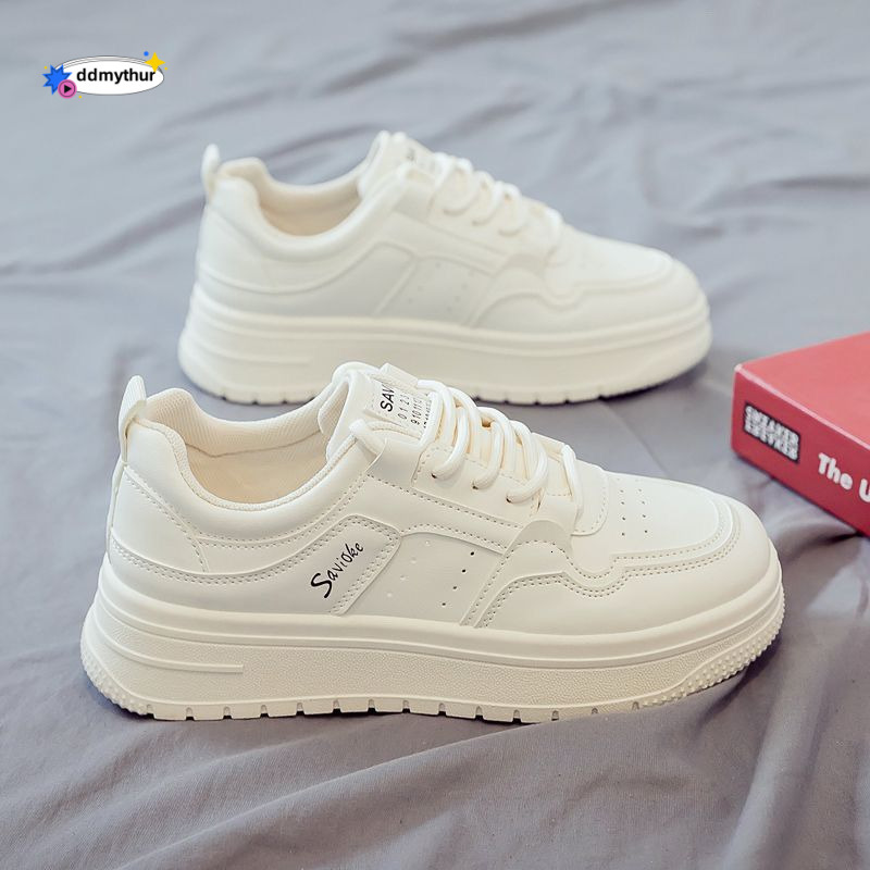 2024 New White Women's Versatile Sports, Leisure, Fashion Dad Board Shoes Breathable Soft Bottom Spring and Autumn ddmythur