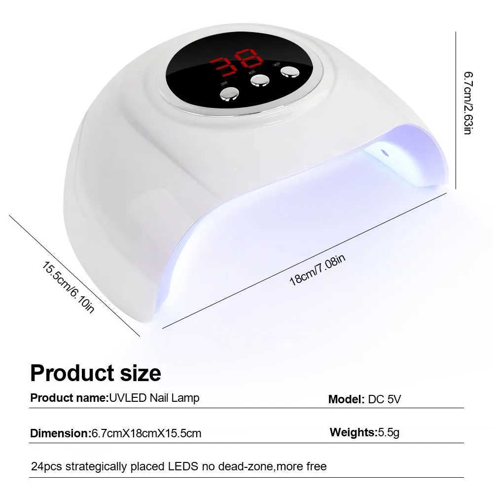 Professional Nail Dryer 24 UV LED Nail Lights with Auto Sensor Drying Light for Nails Fast Curing Gel Dryer Nail Salon Tools W250513