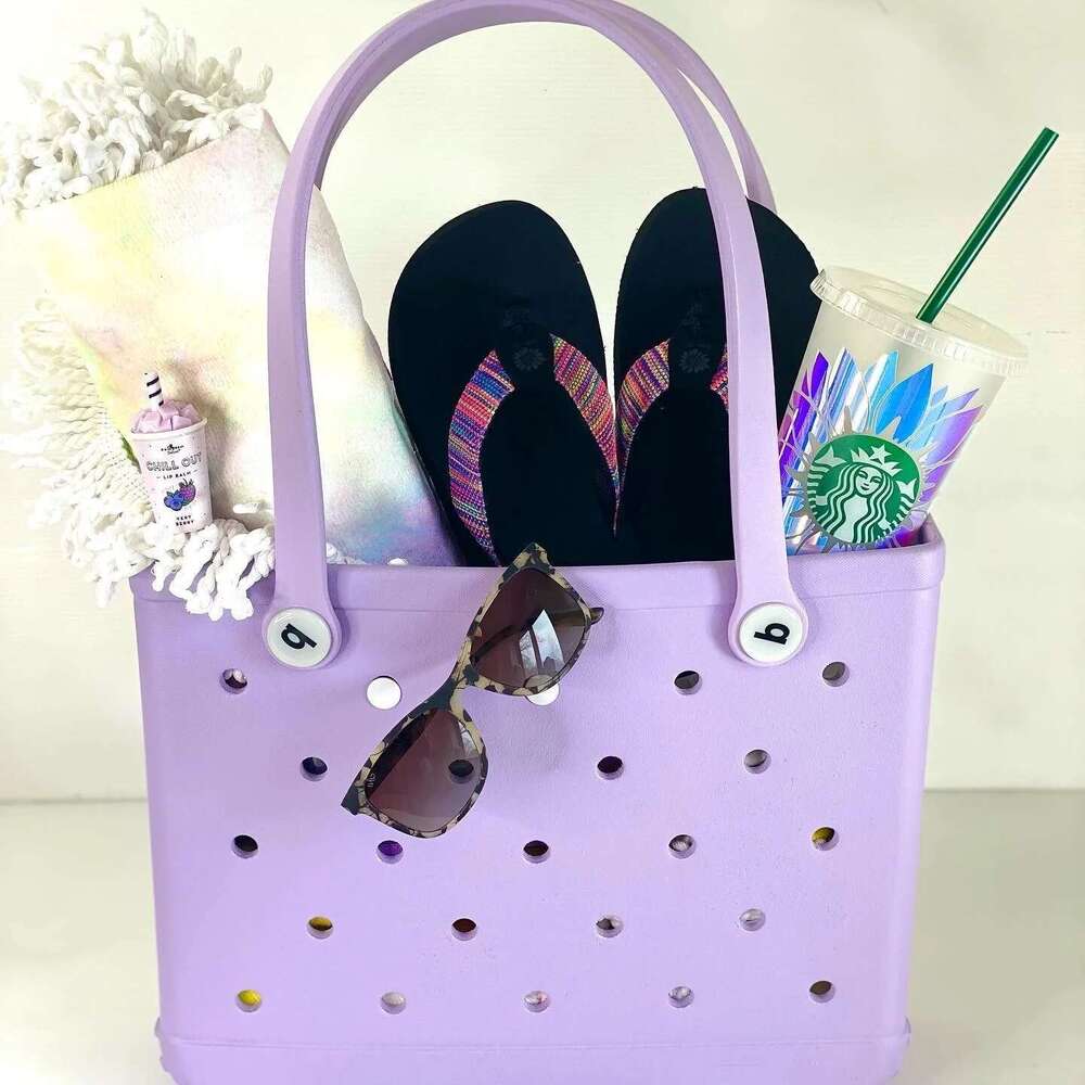 Fashion Beach Bag Rubber Waterproof Basket Large Capacity Summer Storage Shoulder Handbag Travel Women Tote Shopping Bags