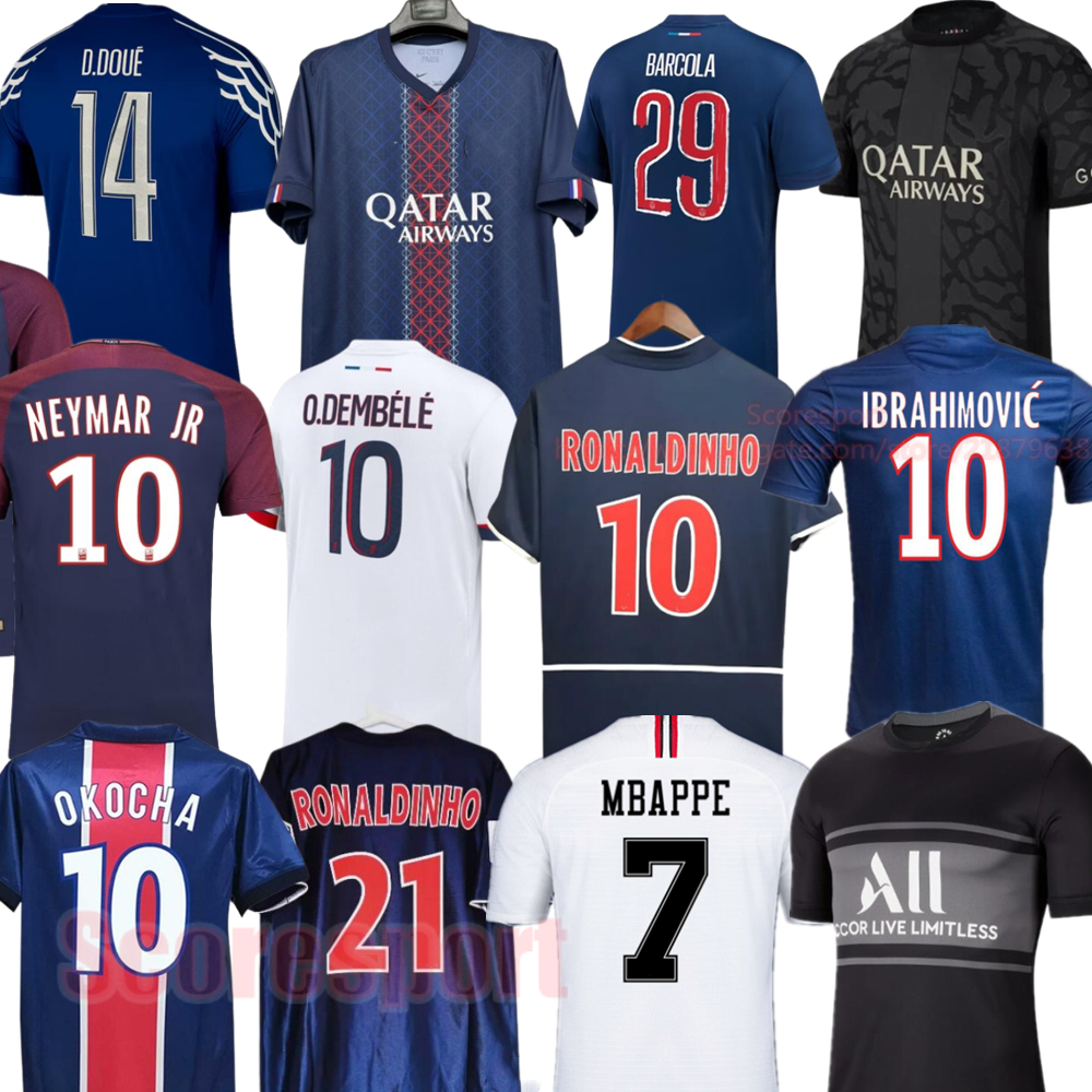 Dembele DOUE paris st germain Soccer Jerseys 23 24 25 26 BARCOLA HAKIMI Retro Football shirts 01 02 03 12 13 14 Vingtage Retrio kit Top 3XL 4XL