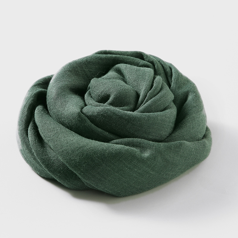 K703 Pure color cotton linen silk summer 2024 new beach sunscreen shawl scarf female factory wholesale