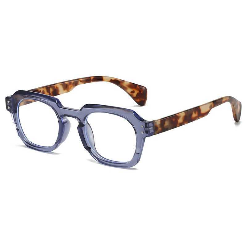 Rhaegal Texture Acetate Color Vintage Square Blue Light Reading Glasses for Women Men Spring Hinge Eyeglasses for All Face W250513