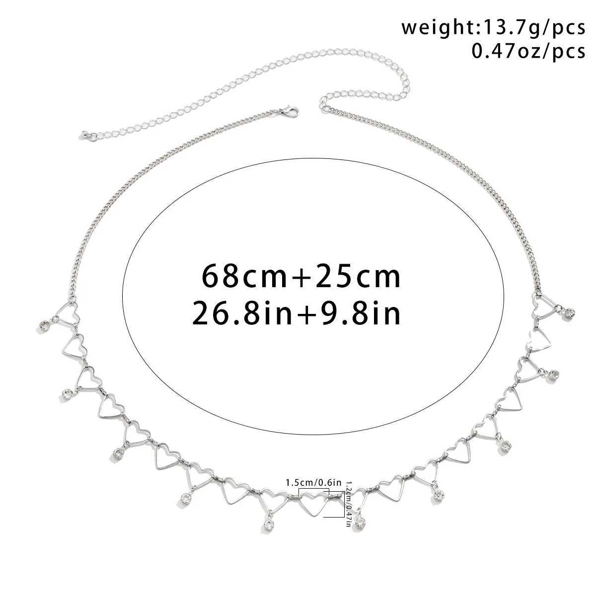 Sexy Vintage Belly Heart Chain Body Chain Crystal Pendant Waist Chain Beads Belt Streetwear Summer Women Fashion Body JewelryT250513
