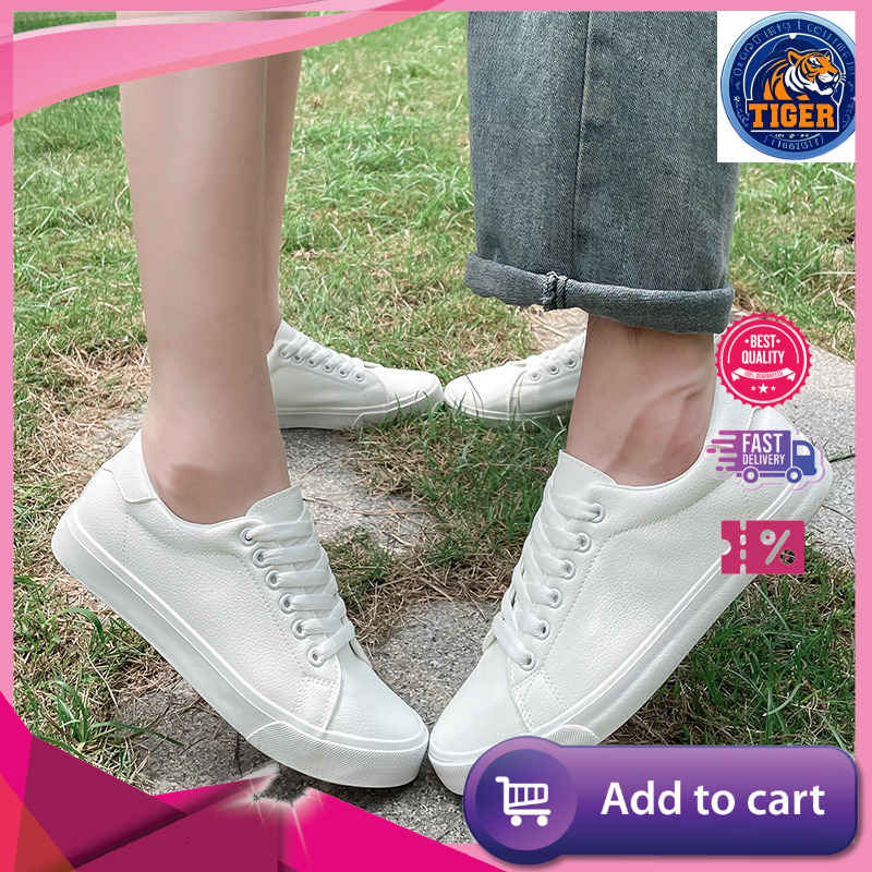 Ddmytiger Korean Version White Unisex Flat Teenage Student Couple Sports Four Seasons Campus Shoes Men S Outdoor Shoes