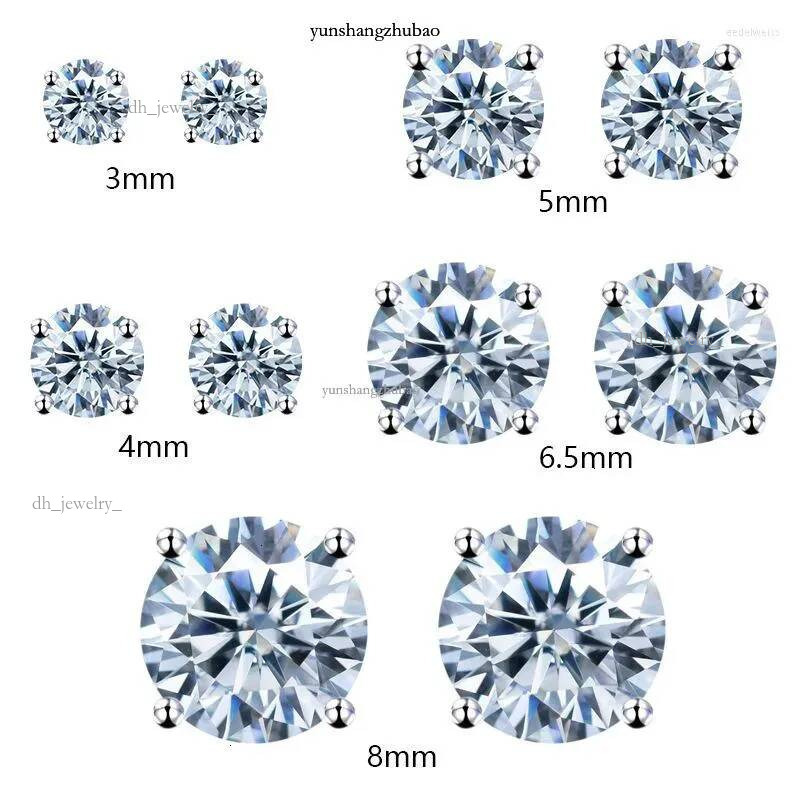 Stud Earrings 0.2-4CT 3-8mm Moissanite Screwback Women Sterg Sier 14K Gold Plated Moisanite Solitaire Pass