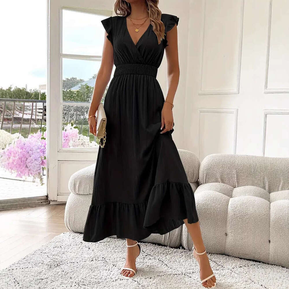 Women Clothes Dress New Women S Long Summer Short Sleeved Dress KQ