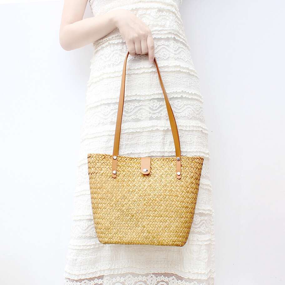 straw bag hand bag Versatile Vacation Style Handbag Insulated Shoulder Straws for Summer Outings