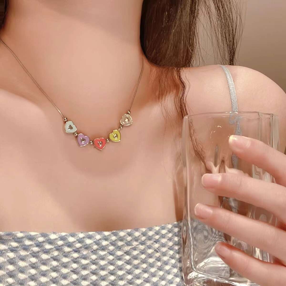 2023 Stainless Steel Heart Pendant Fashion Women's Jewelry Necklace
