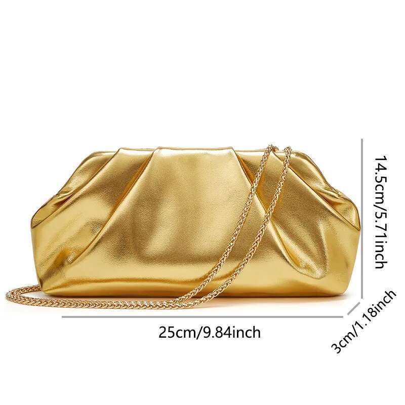 Folded Cloud For Women, New Foreign Trade Style, Trendy Sier Handbag, Versatile Ins Chain Crossbody Bag
