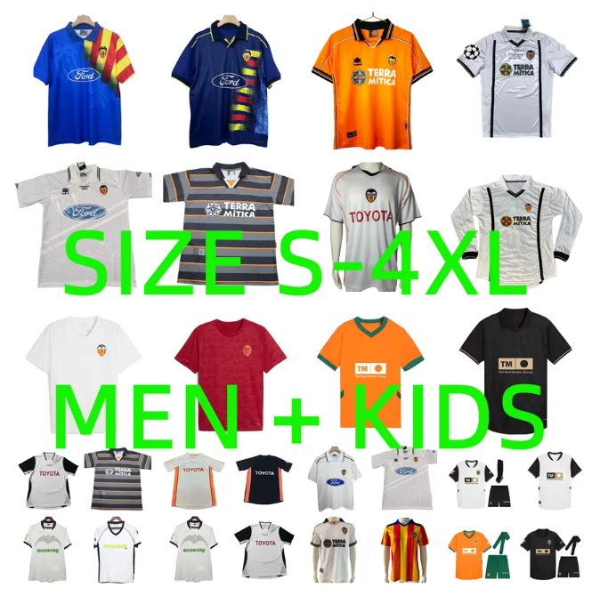 24 25 Valencias CF soccer jerseys 2025 2026 CAVANI GUEDES camisetas de futbol Gaya M.Gomez men kids kit 95 96 97 99 00 01 03 04 Aimar MENDIETA Romario RETRO football shirts