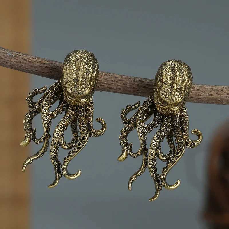 Exaggerated Retro Octopus EarringsGothic EarringsOctopus Front Back EarringsParty Personalized JewelrySuitable For Both M Y250510