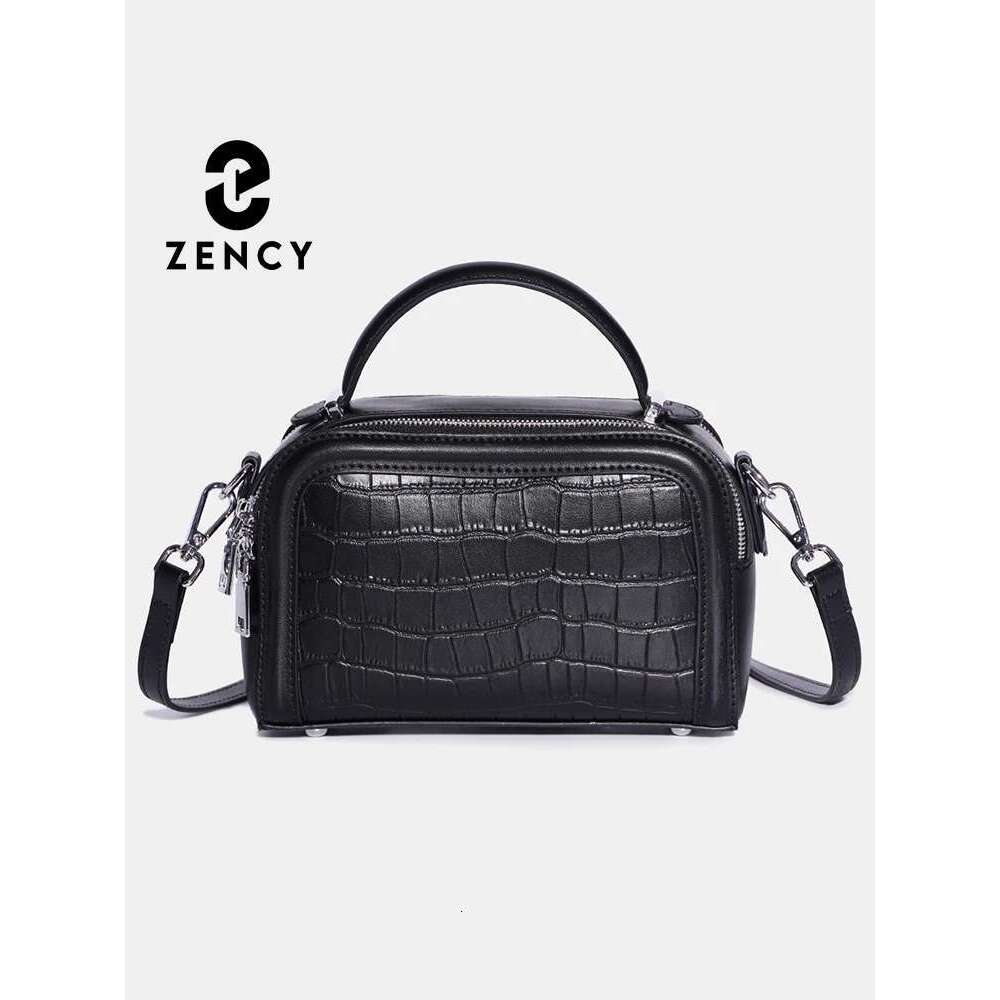 Zency Genuine Leather For Women Sturdy Top-handle Crocodile Handbag Classic High sense Shoulder Bags Female Crossbody Pillow Bag