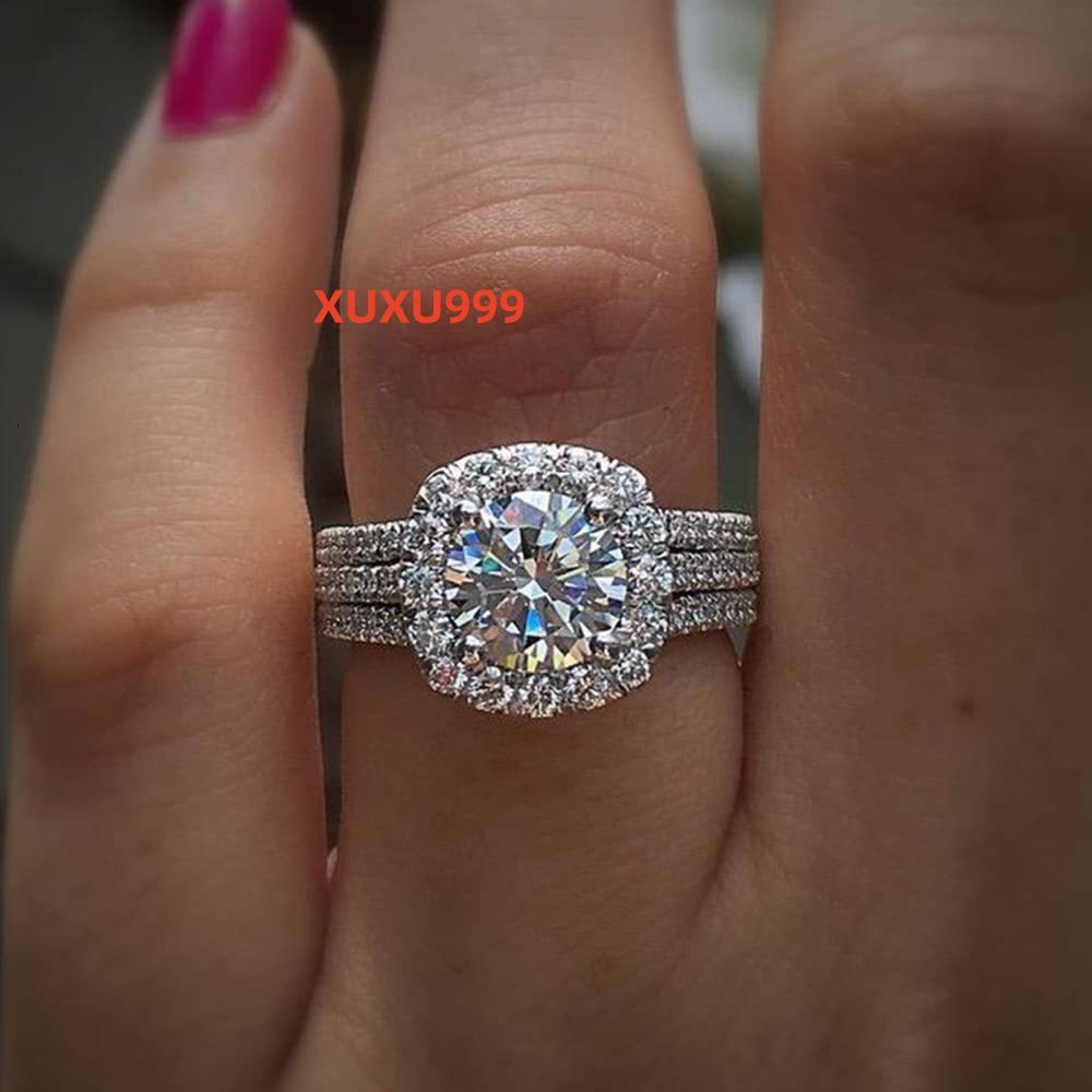 Europe America Hot Sale Wedding Ring Jewelry New Engagement Lab Grown Diamond Womens Ring 18K White Gold Rings
