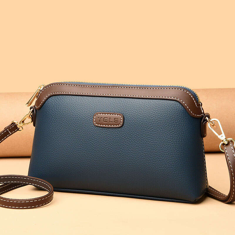 Large capacity 2025 new cowhide solid color fashionable versatile bag for women, soft leather shoulder crossbody bag handbag
