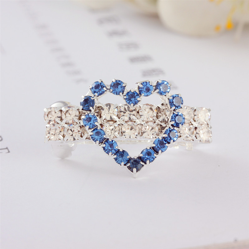 4 Pieces Dog Luxury Hair Clips Pet Crystal Rhinestone Barrette Clips for Dog Puppy Heart Shape Pet Grooming Hair Accessories for Pet Girl S F32