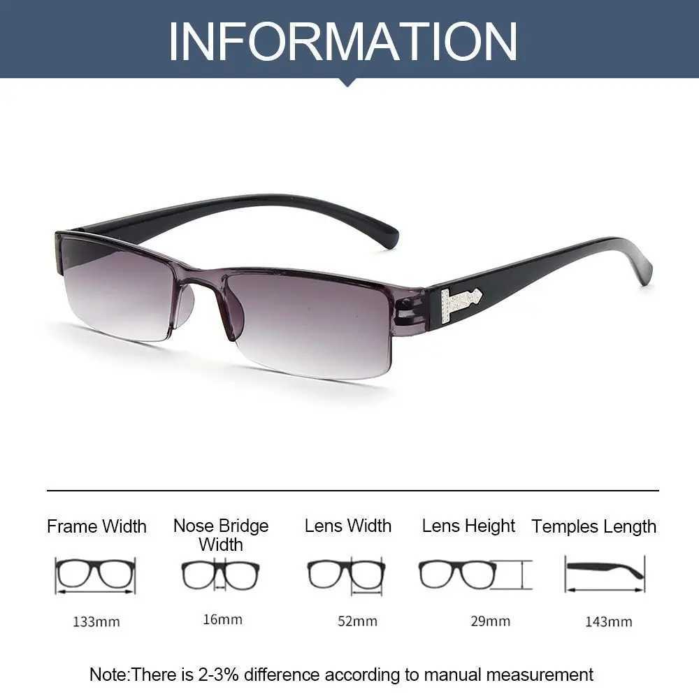 Korean Fashion Reading Glasses Men Women Clear Lens Half Frame Presbyopic Eyewear 1.0 1.5 2.0 2.5 3.0 3.5 4.0 for Reader W250513