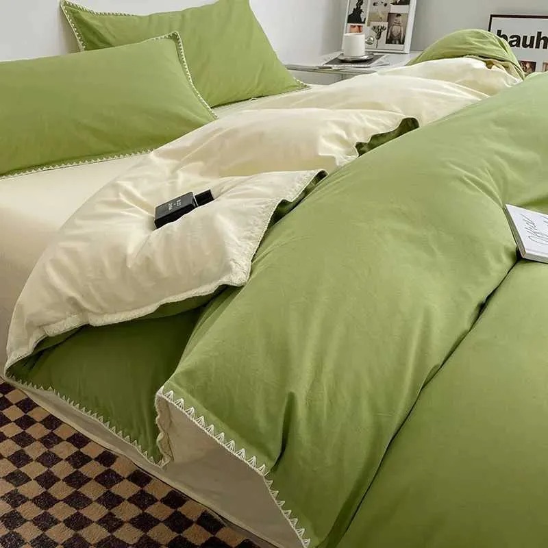 Solid Embroidered Bedspread Quilt Set 3pcs Quilted Bedding Cotton Quilts Bed Covers Pillowcase Blanket King Queen Size Coverlets 252033 FGXX2