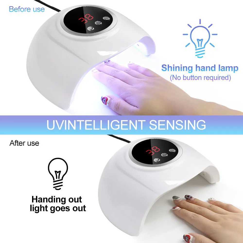 Professional Nail Dryer 24 UV LED Nail Lights with Auto Sensor Drying Light for Nails Fast Curing Gel Dryer Nail Salon Tools W250513
