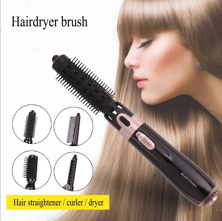 Multifunctional Hot Air Comb With Four In One Negative Ion Dry And Wet Hair Dryer Straightener Curling Iron And Blow Dryer Comb