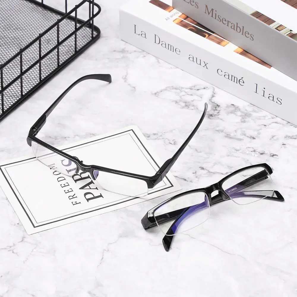 Unisex Myopia Glasses Women Men High Quality Half Frame Prescription Eyeglasses Black Frames Diopter W250513