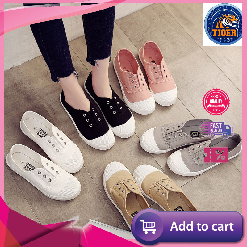 Ddmytiger Summer New Style Lazy Canvas Women S Versatile White Cloth Flat Casual Board Shoes Outdoor Shoes