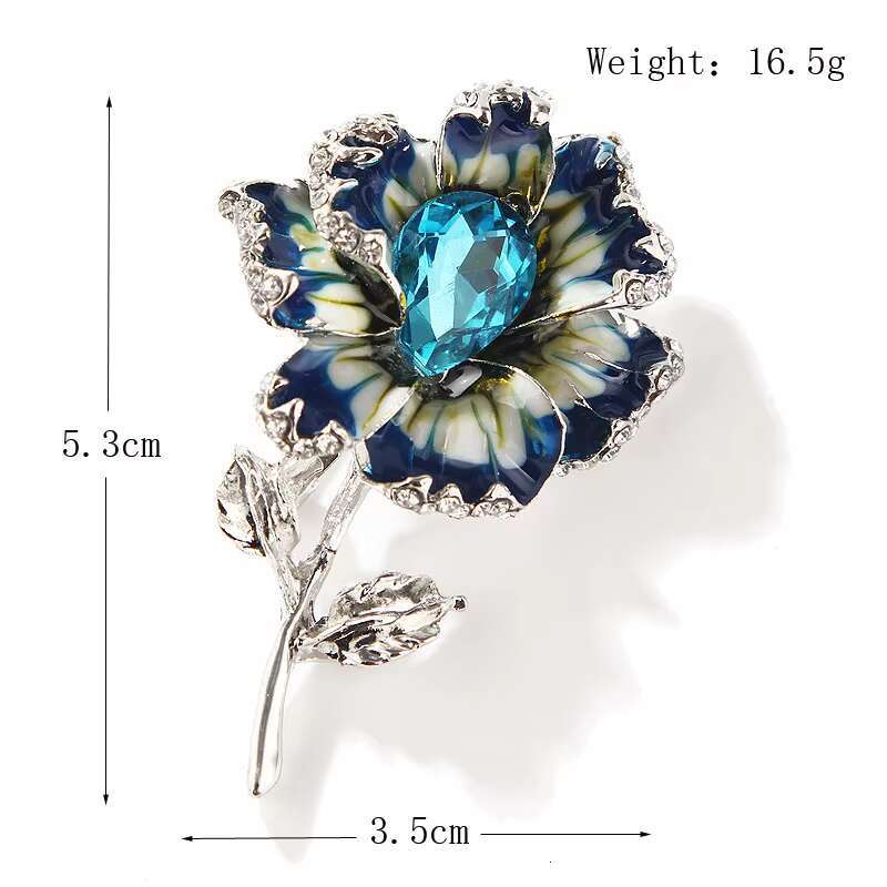 Luxury Crystal Rhinestones Flower Brooch Pin for Women Accessories