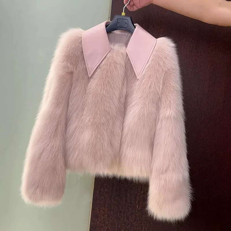 Skin Hair One Body Korean Temperament Autumn And Winter New Ladies Jacket Fashion Slim Fur Small Fragrance Short Coat Woman