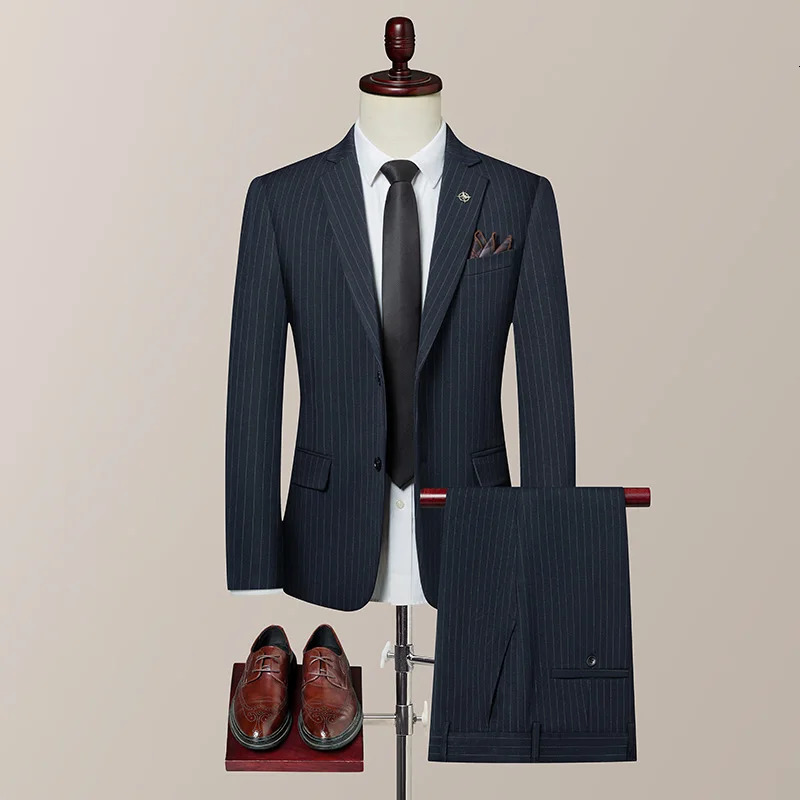 2025 Stripe Set SetMens British Style Wedding Handle Two Piece 250506