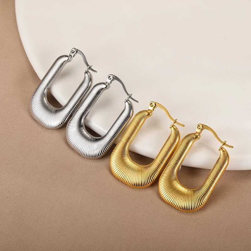 Classic Stainless Steel Women Earrings Trendy Gold Color Small Large Circle Hoop Earing Punk Hip Hop Jewelry Accessories Y250510
