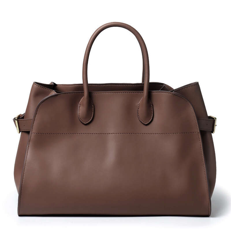 Cowhide New Large Capacity Tote Leather Versatile Commuter One Shoulder Handbag Women s Boston Bag