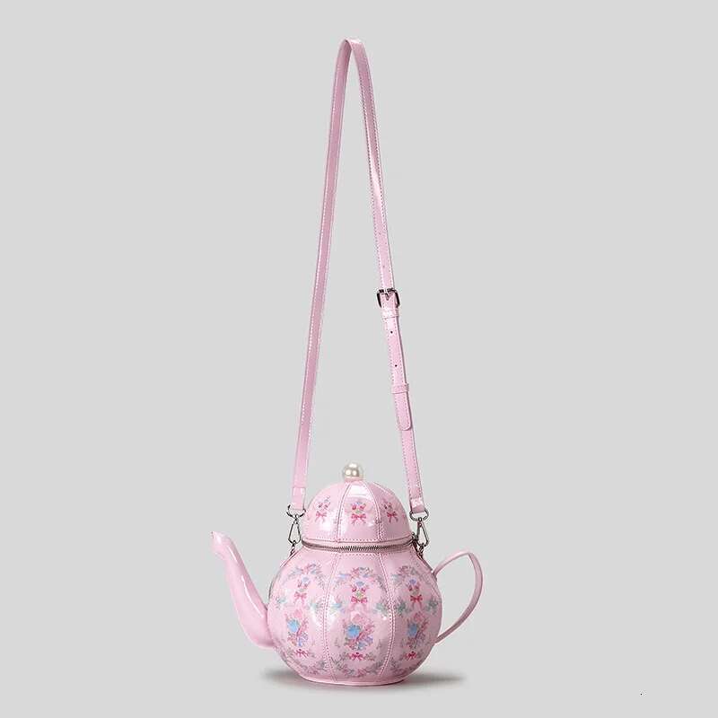 Creative Vintage Printed Teapot Design Women Handbags Pearls Chains Shoulder Designer Crossbody Small Buckets Bag