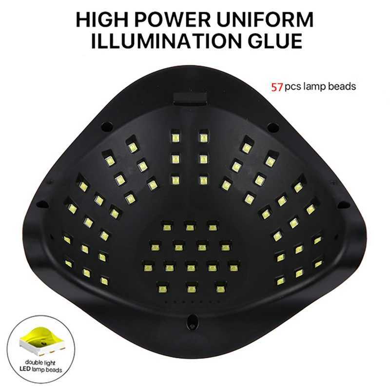 Professional UV LED Nail Lamp with 57 Lamp Beads for Gel Polish Fast Curing Dryer with 4 Timer Settings Nail Drying Light W250513