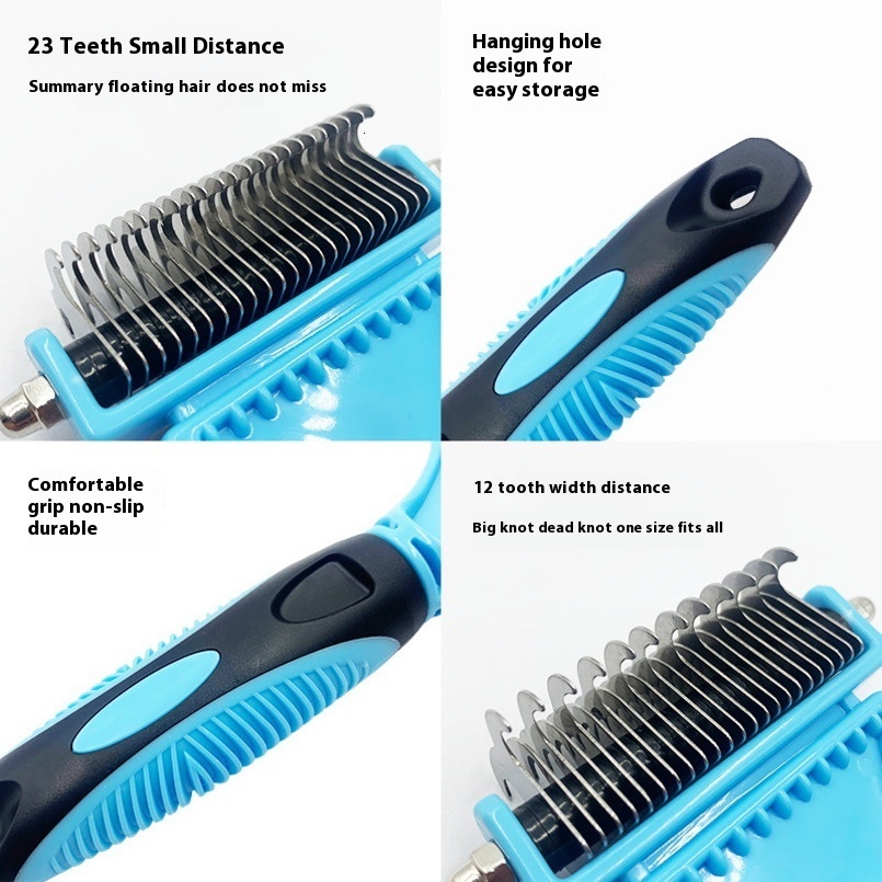 Pet Grooming Comb Rakes Device Dog Hair Comb Cat Grooming Tool Stainless Steel Knot Knife Supplies