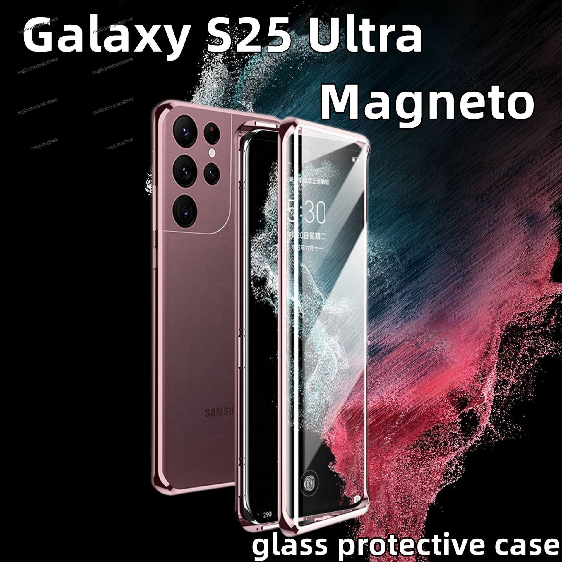 Suitable for s25u Magneto Samsung phone case 24plus metal magnetic double-sided glass all inclusive anti drop cover