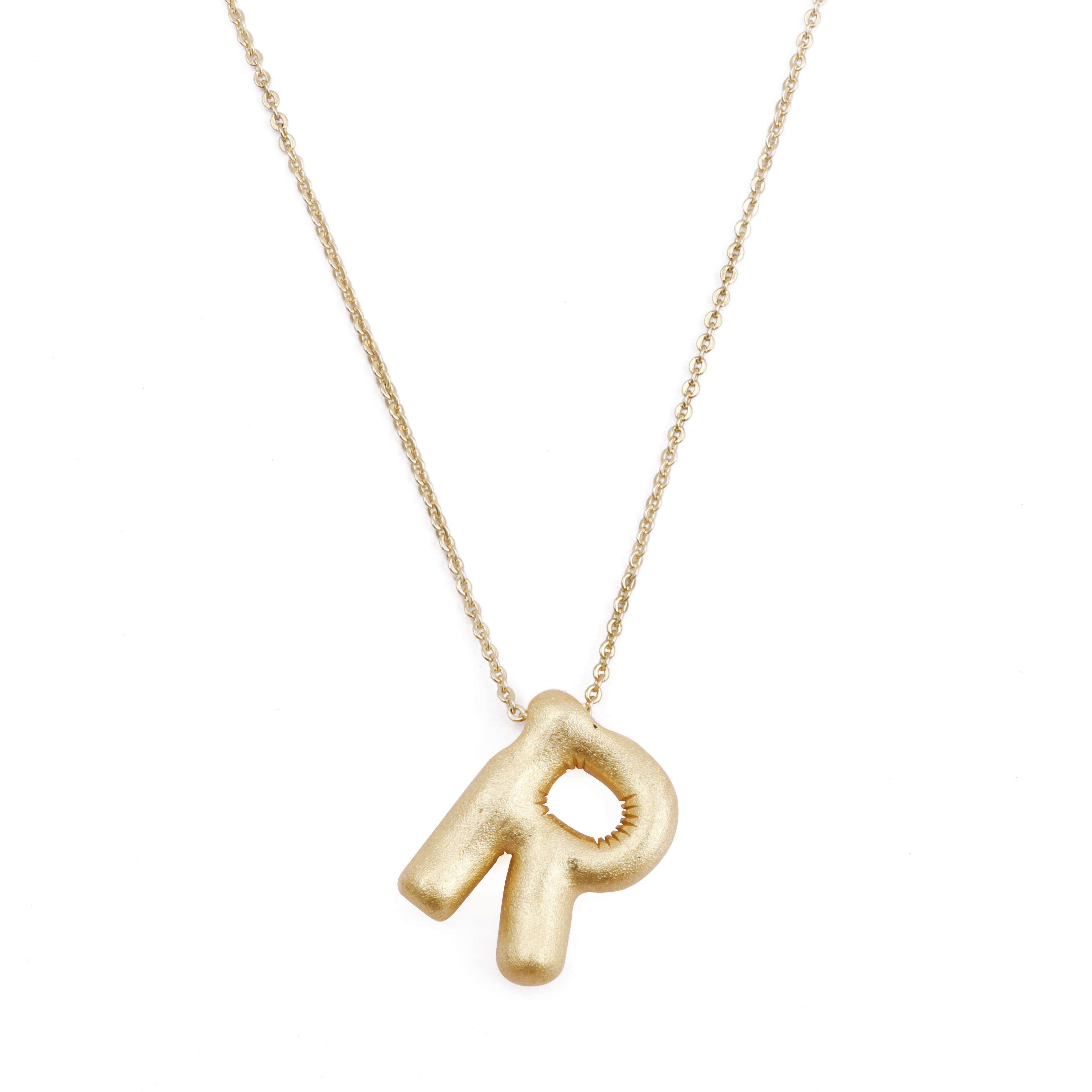 The R short chubby famous designer brand is the initial gold pendant necklace and gold-plated letter earrings for women