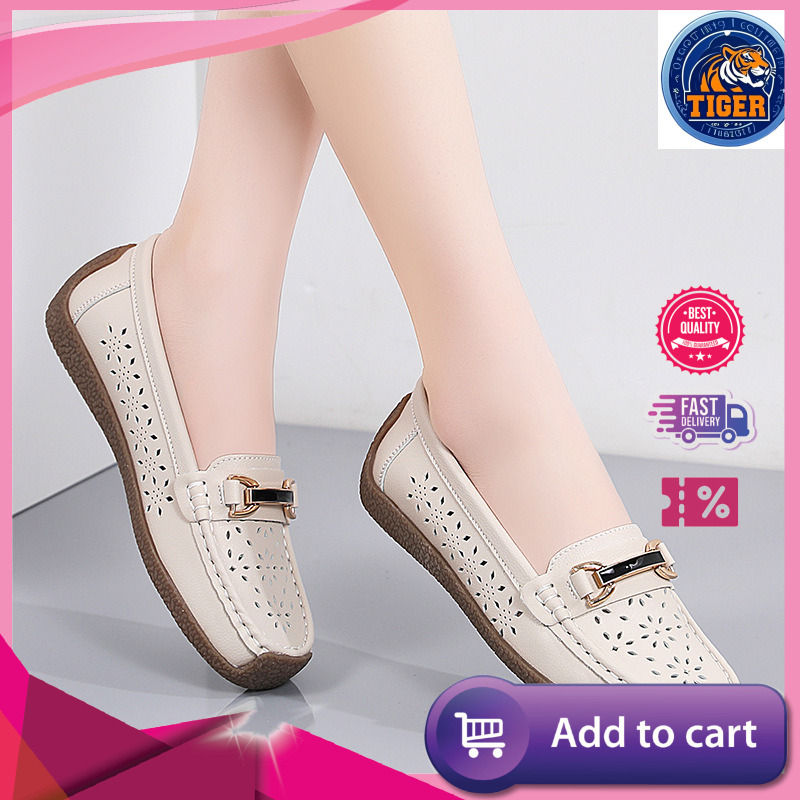 Ddmytiger Large New Summer Hollow Out Single Anti Slip Breathable Bean For Women Fashionable And Casual S Shoes Outdoor Shoes