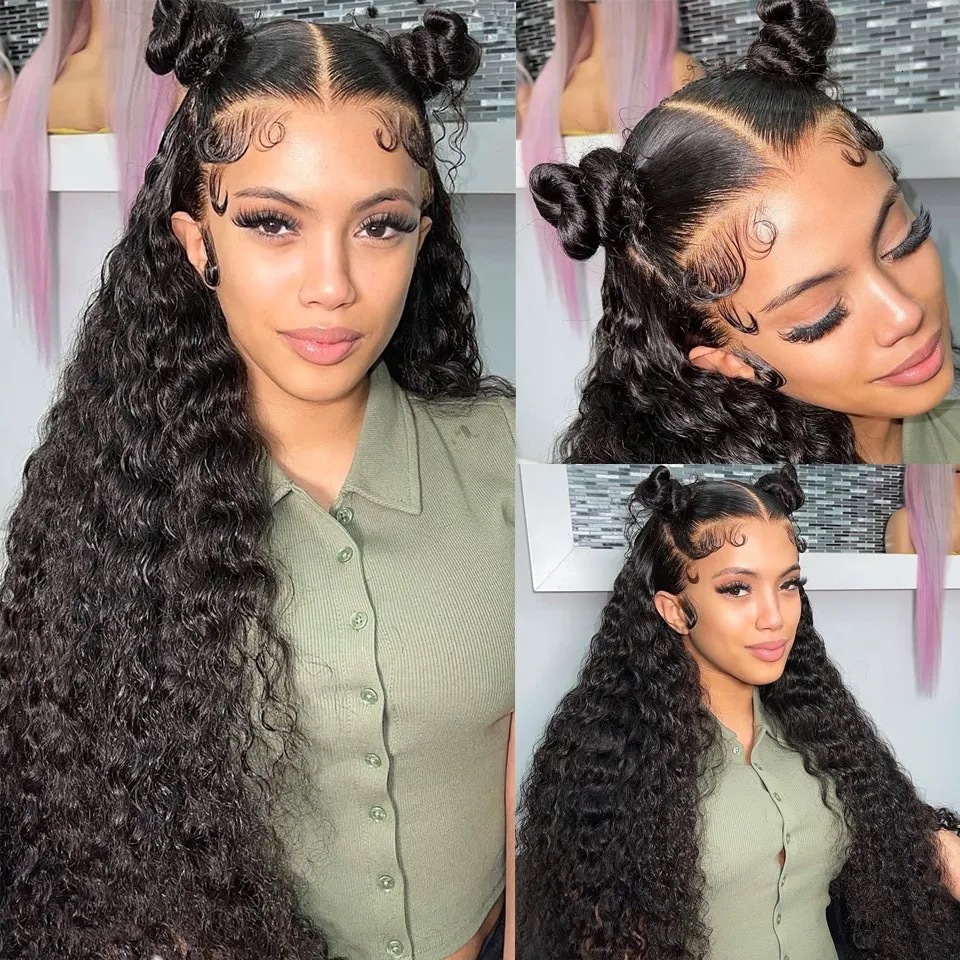 New 2024 Product Front Lace Wig Womens Lace Wig Set Handmade Small Roll Long Roll Hair Latin American Roll