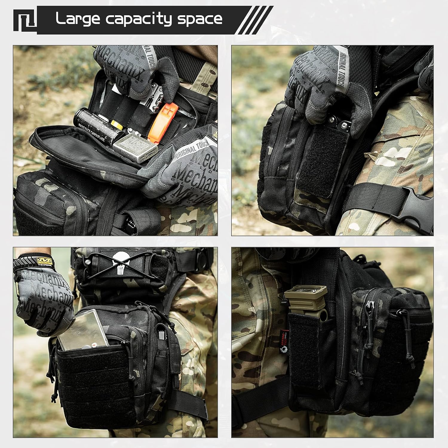 VOTAGOO Drop Leg Bag for Men Women Military Tactical Thigh Pack Pouch Multifunctional Tactical Package Outdoor Hiking Thigh Bag