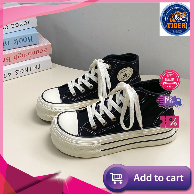 Ddmytiger Summer Breathable Student High Top Canvas Women S Thick Sole Heightened Small White Board Light And Thin Mango Big Head Casual Single Shoes 