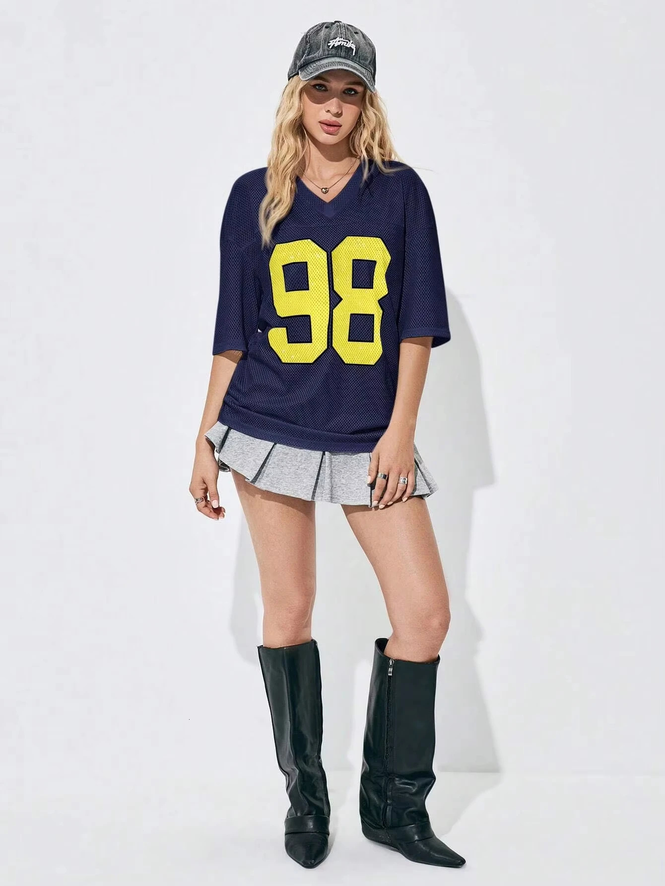 Summer Womens Street Trend Jersey Digital Print Loose Breathable Quick Drying VNeck Sports Style Fashion TShirt Top 250513