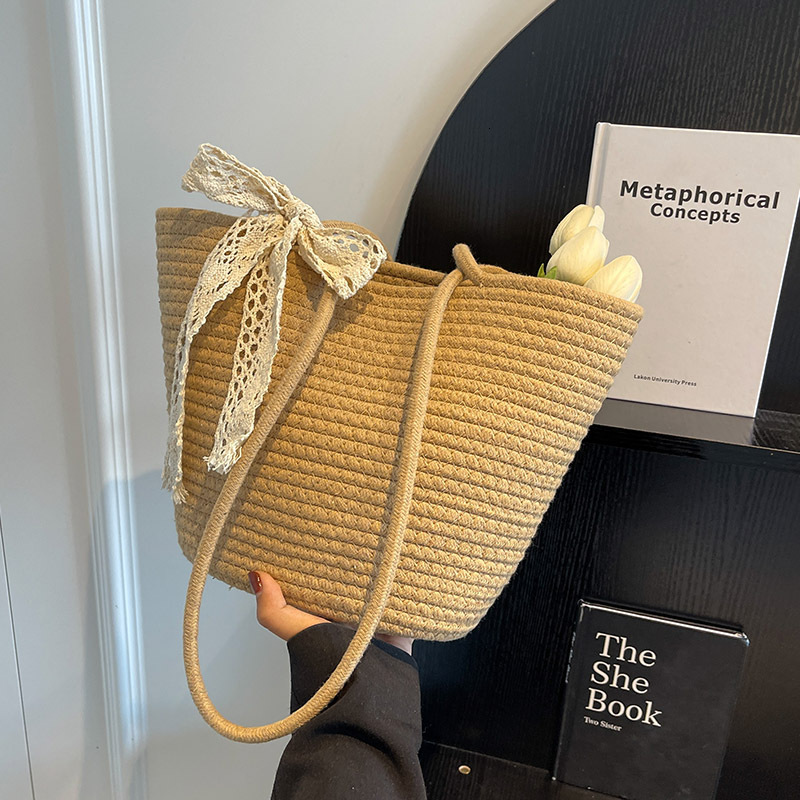 2025 new bag, large capacity hand woven bag, early spring new item, women's designer handbag, women's outdoor beach vacation bag