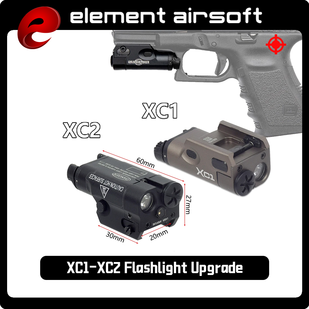 Tactical Surefire xc1 xc2 LED Lampe de poche Amélioration du pistolet en métal Torche Scout Glock 17 18c 19 AirSoft Arme Gun Light Lanterna