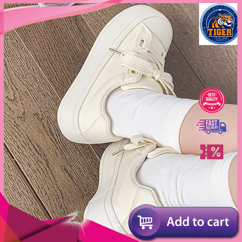 Ddmytiger Thick Soled White Shoes For Women In The Summer Of Fashionable And Casual Board Versatile Student Canvas Instagram Trendy Outdoor Shoes