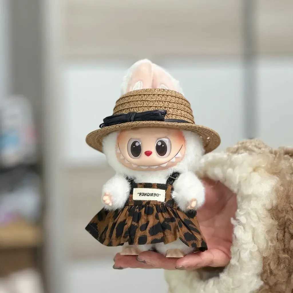 Mini DollS Clothes Outfit Accessories For 15-17cm Clothing Labubu and 10cm cotton doll Leopard print skirt hat shose ClothingT250513