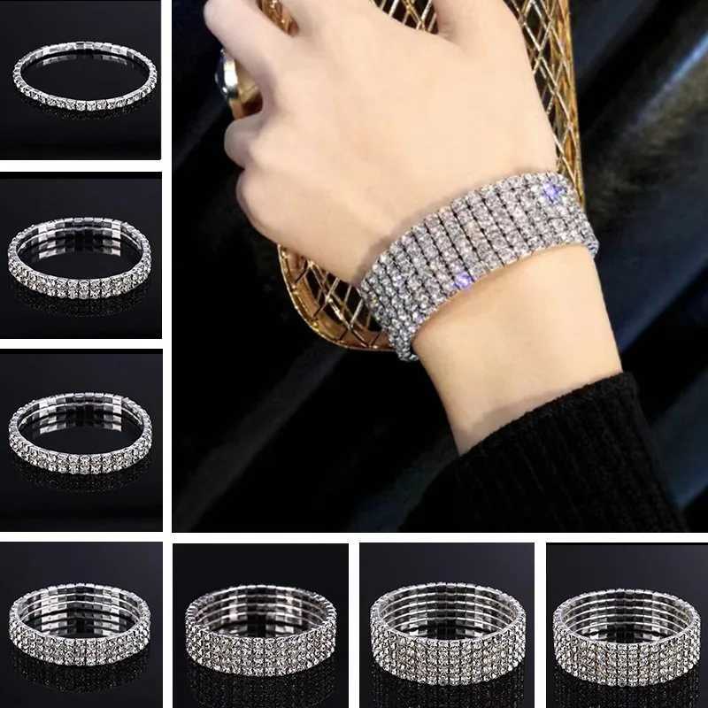 Fashion Light Luxury Multi Row Adjustable Elastic Full Diamond Bracelet Jewelry Suitable for Travel Party Festival Gifts-5104 XJ250707