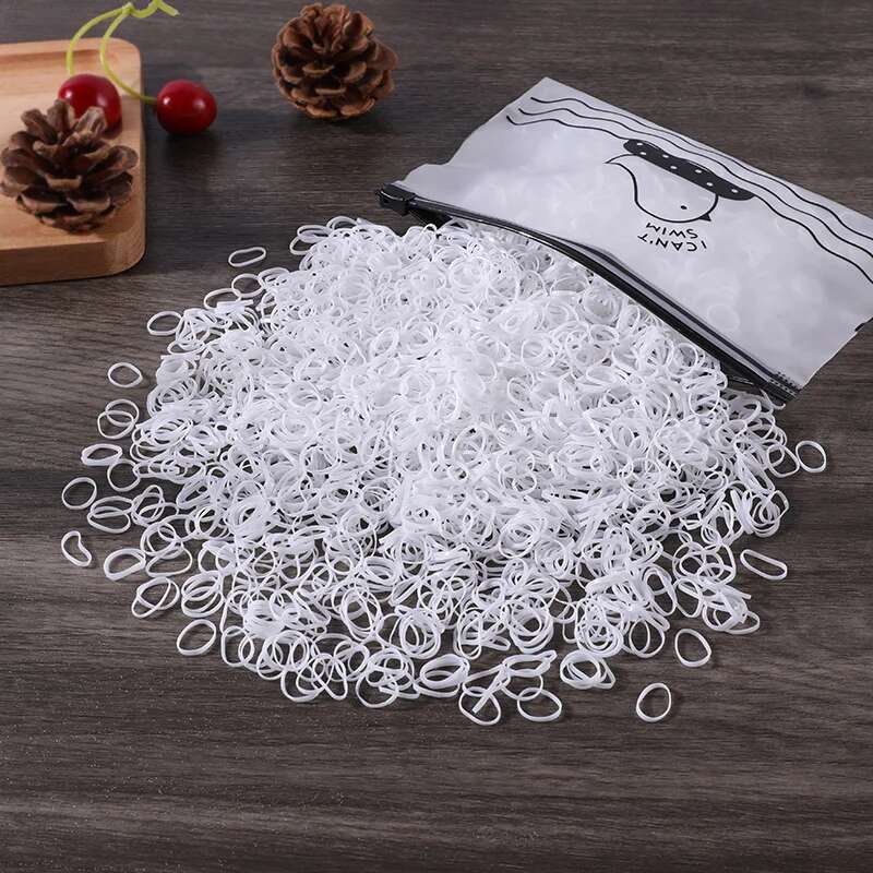 1000/2000Pcs Colorful Small Disposable Bands Scrunchie Girls Elastic Rubber Band Ponytail Holder Accessories Hair Ties