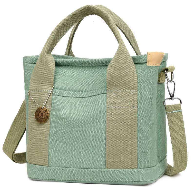 Rilibegan Girls Canvas Multi-Pocket Bento Large Capacity Handbag Single Shoulder Crossbody Bag